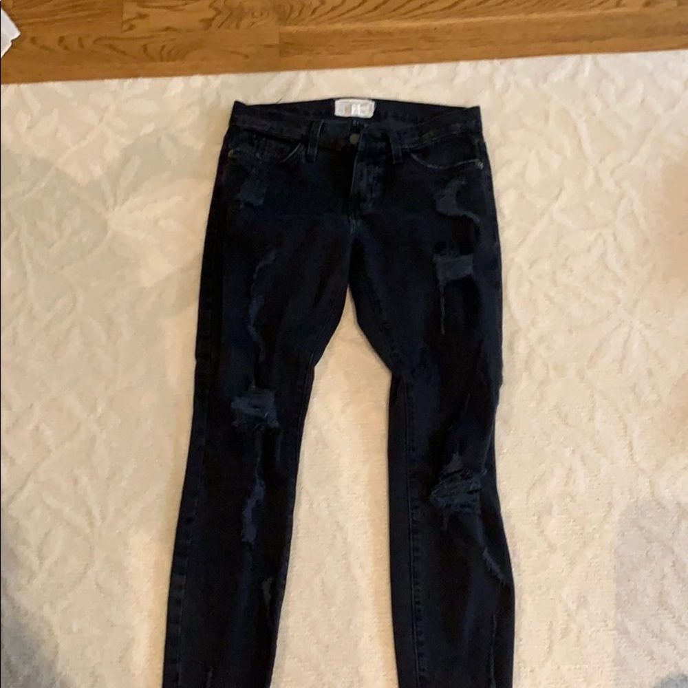 SOLD! Current Elliot skinny black ripped jeans